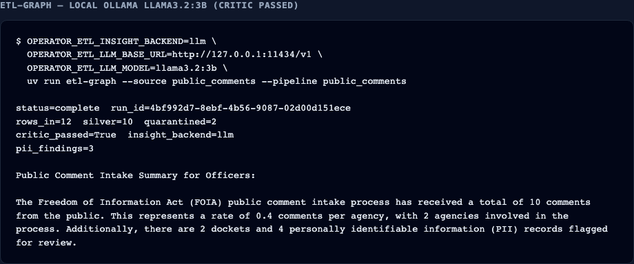Local Ollama llama3.2:3b — critic passed